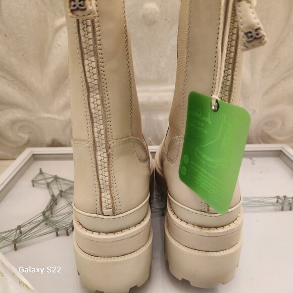 Sam Edelman Genia back zip Chelsea lug boot in Ivory leather. NIB. Size Various - Picture 6 of 13